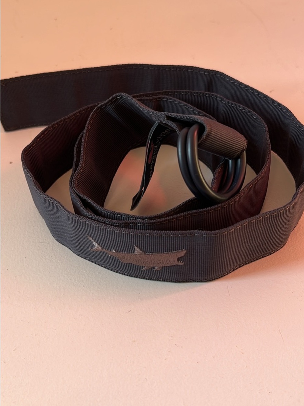Men's Black Nylon Web Belt with D-Ring Hardware